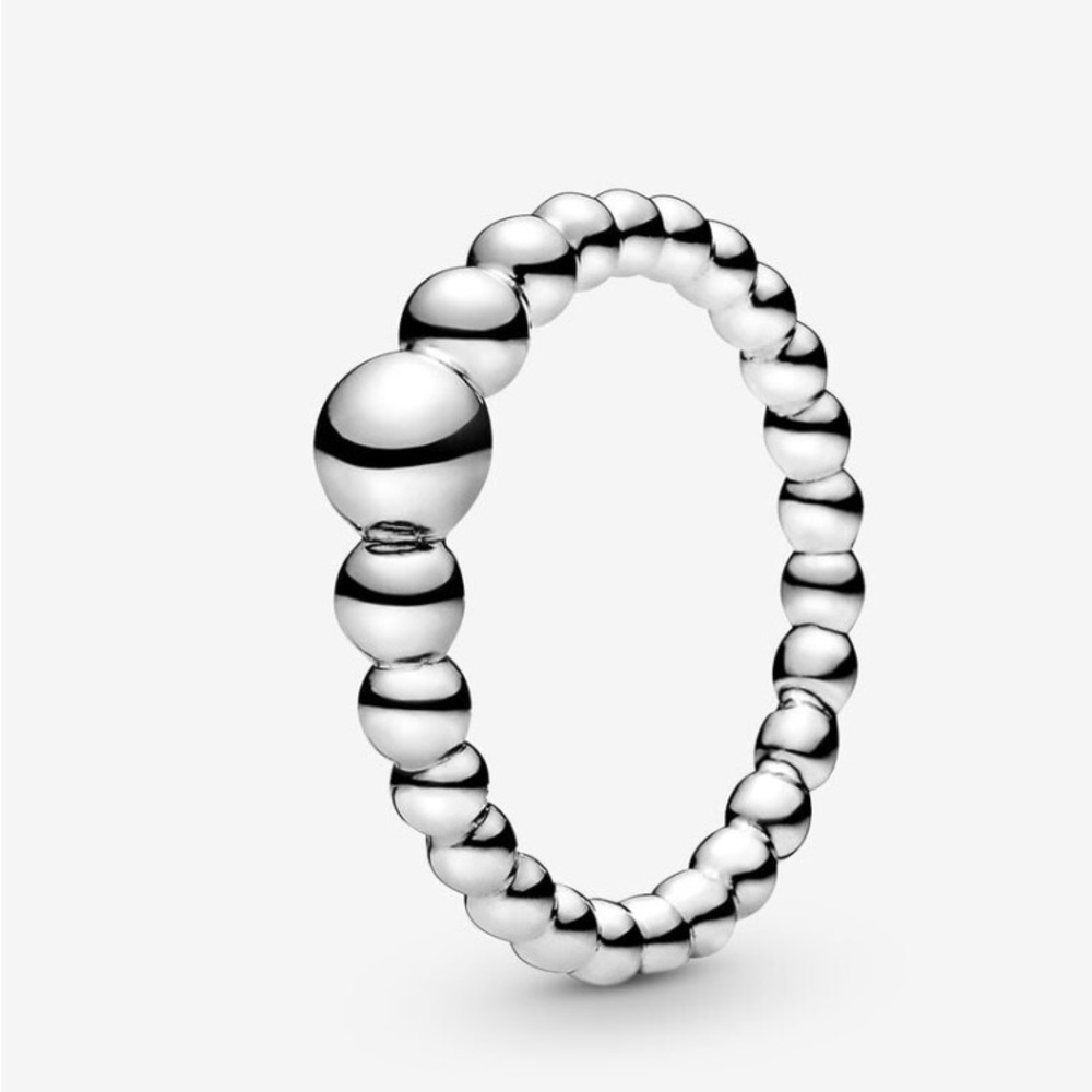 Pandora Brand New String of Beads Sterling Silver Ring - size 58 (8.5 US)